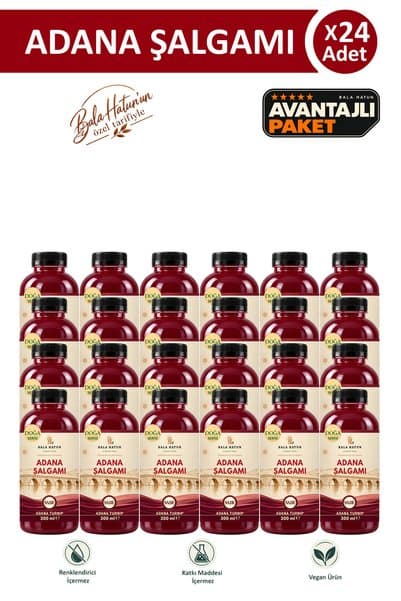 BALA HATUN Adana Şalgamı 300ml Sade - Doğal Fermantasyon (24'lü)