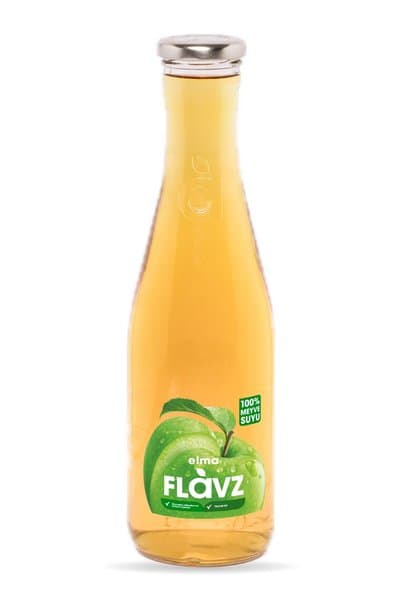 FLAVZ %100 Elma Suyu 640 ml Cam Şişe İlave Şeker İçermez