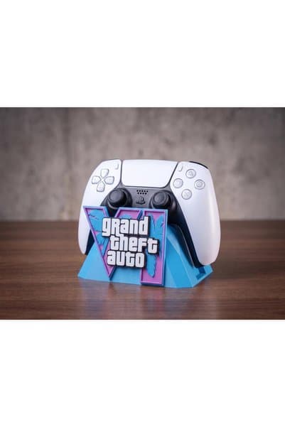 omniprint Gta 6 Temalı Lacivert Ps5 Kol Standı - Özel Tasarım Gta 6 Kontrolcü Standı, PlayStation 5 Oyuncu Aksesuarı Konsol Standı ve Tutucu
