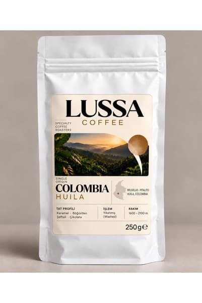 Lussa COLOMBIA HUILA YIKANMIŞ KAHVE ÇEKİRDEĞİ 250 GR