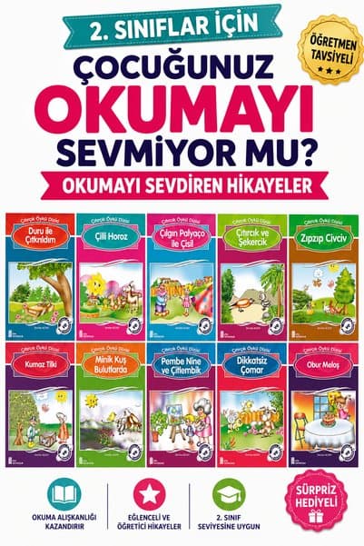 Ata Yayıncılık 2. Sınıf 10'lu Hikaye Kitapları Seti- Okumayı Sevdiren 32 Sayfalık Öyküler -Seri 4