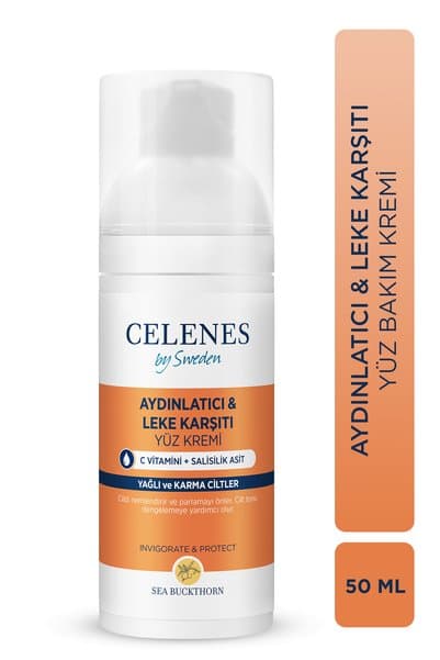 Celenes by Sweden Sea Buckthorn Dengeleyici Yüz Kremi Yağlı ve Karma Ciltler 50 ml