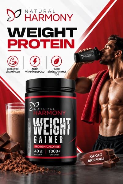 Natural Harmony protein toz Harmony Kakao ve muz Aromali Besin Destekleyici - Protein Toz (1'Lİ SET)u