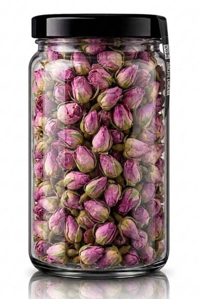 Zencefil Organik Tomurcuk Pembe Gül Kurusu Isparta Gülü Bi Kavanoz 660 cc. Cam Kavanozda Tomurcuk Gül Dried Rose Bud