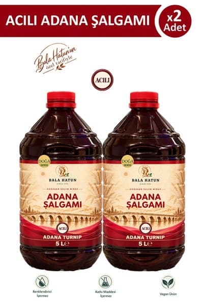 BALA HATUN Adana Şalgamı 5 LT Acılı - Doğal Fermantasyon (2'li)