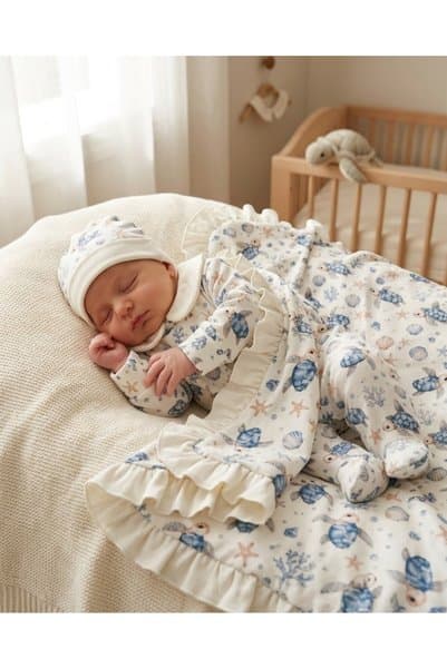 Eda Baby KİDDİE PARK Koleksiyonu %100 Yenidoğan Hastane Çıkışı 3'lü Takım