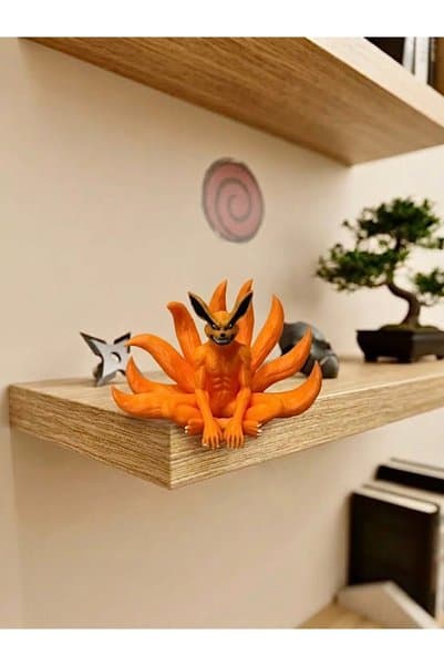 ART CLUB STUDIO Özel Tasarım 9 Kuyruklu Canavar Raf Süsü 3D Baskı Dekoratif Figür 7 cm