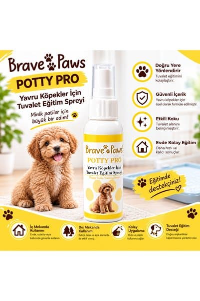 BRAVE PAWS POTTY PRO Yavru Köpek Tuvalet Eğitim Spreyi Puppy Trainer