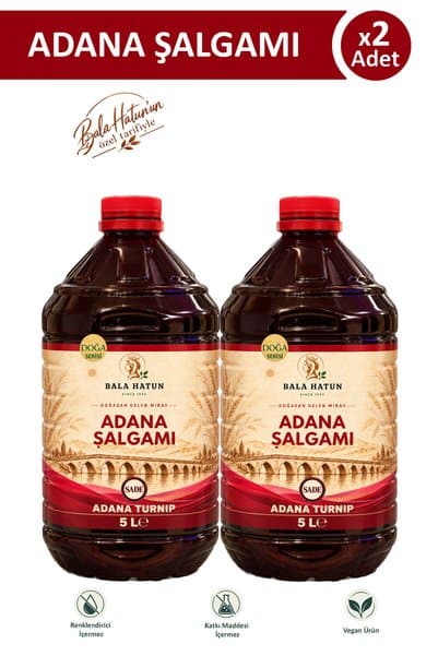 BALA HATUN Adana Şalgamı 5 LT Sade - Doğal Fermantasyon (2'li)