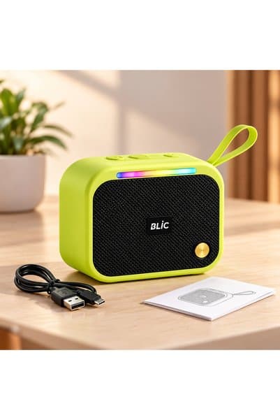 Blic BLS-87 Bluetooth Kablosuz Taşınabilir Hoparlör 6W LED Işıklı