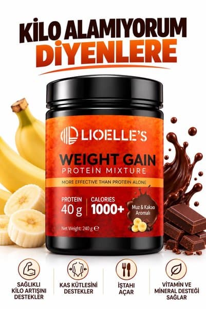 Lioelles Protein toz Kakao Ve Muz Aromali - Besin Destekleyici Protein Tozu