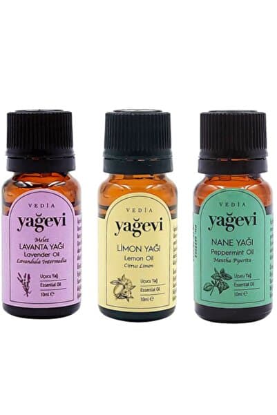 Saf Lavanta Yağı 10ml Limon Yağı 10ml Nane Yağı 10ml 3 Lü Uçucu Yağ Seti