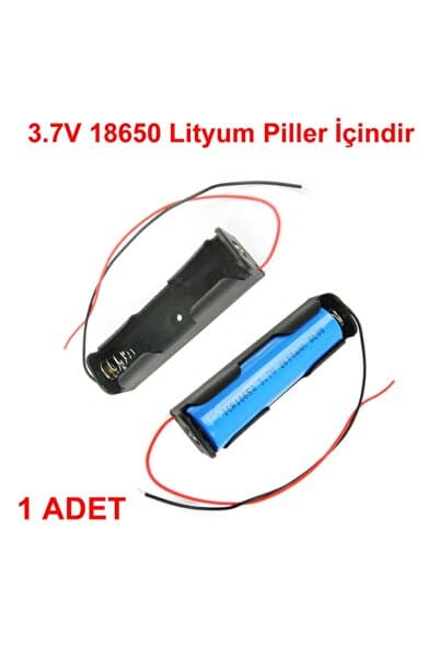 Genel Markalar Tekli 1 li 18650 Pil Yuvası Kablolu Tutucu 3.7V Pil Şarj Kutusu