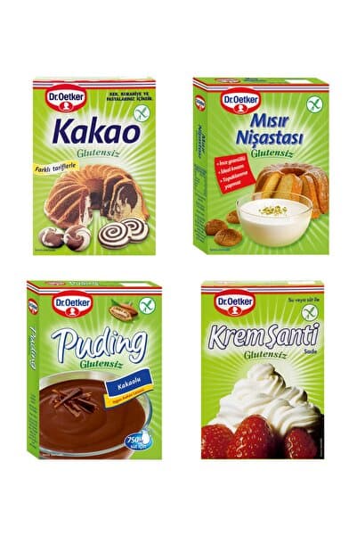 Dr. Oetker Glutensiz Kakao-mısır Nişastası-puding-krem Şanti 4'lü Set