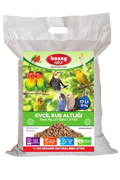 Bonny Nice Organik Çam Pelet Evcil Kuş Altlığı 10 Kg 17 L