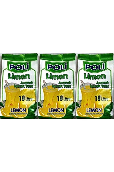 Poli Limon Aromalı Içecek Tozu - Soğuk Toz Limonata 3 Adet X 10litre