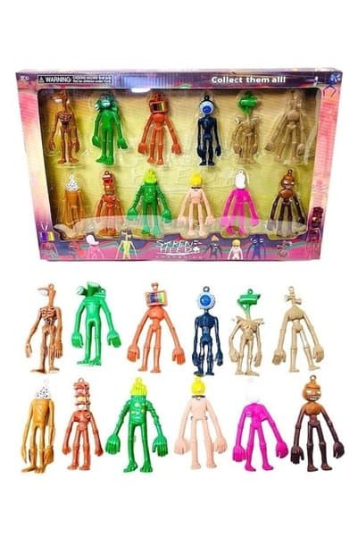 Cango Oyuncak Siren Kafalar 12li Set 10 Cm Aksiyon Figürü Siren Kafalar Karakter Oyuncak