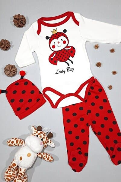 Mai Perla Unisex Bebek Uğur Böceği Zıbın Takımı 3 Lü