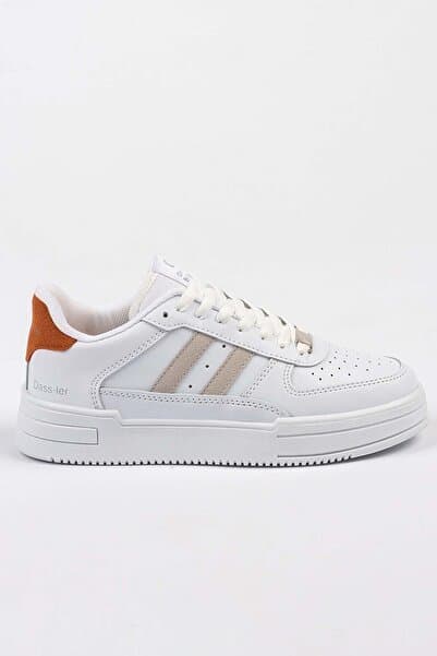 Freemax Unisex Garantili Ortopedik Hafif Esnek Sağlam Sneaker Spor Ayakkabı Beyaz Oranj