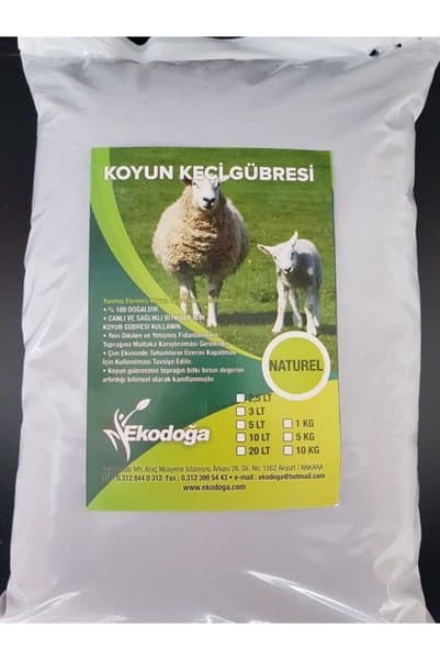 Doğalsan Tarım Koyun Gübresi 20 Lt Yanmış Elenmiş Koyun Keçi Gübresi Küçükbaş Hayvan Gübresi Doğal Gübre