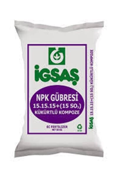 İGSAŞ 25 Kg 15 15 15 Kükürtlü Taban Gübresi Kompoze Bitki Gübresi Toprak Altı Gübre