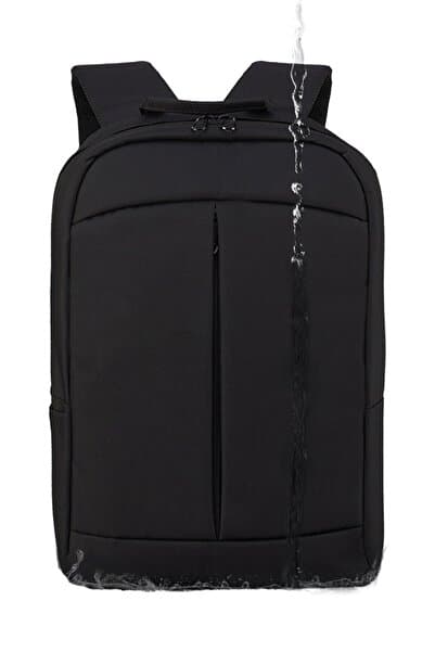 15.6" - 16.1" Notebook Bilgisayar Laptop Sırt Çantası - Su Geçirmez Kumaş Ve Fermuarlı -siyah