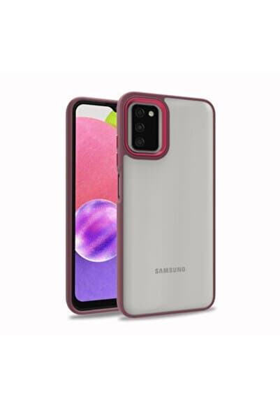 Rivor Samsung Galaxy A03s Uyumlu Kılıf Kamera Çıkıntılı Arkası Şeffaf Köşeleri Parlak Renkli Işleme Kapak