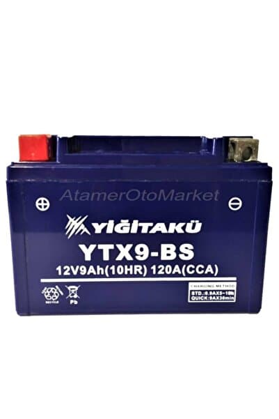 Yiğit Akü 12 V 9 Ah-amper Ytx9-bs Motosiklet Aküsü (E*B*Y) (151*87*107)mm