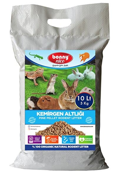 Bonny Nice Doğal Çam Pelet Ginepig Kafes Altlığı 5 Kg 10 L (2 PAKET) (20 LT)