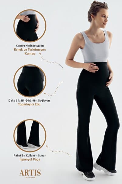 Ispanyol Paça Yüksek Bel Esnek Toparlayıcı Hamile Tayt