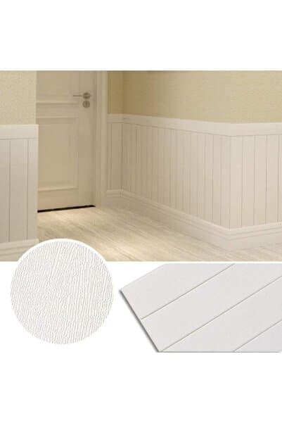 Renkli Duvarlar 70x35cm(0,25m2) Kendinden Yapışkanlı Sünger Beyaz Ahşap Model Esnek Duvar Paneli NW43