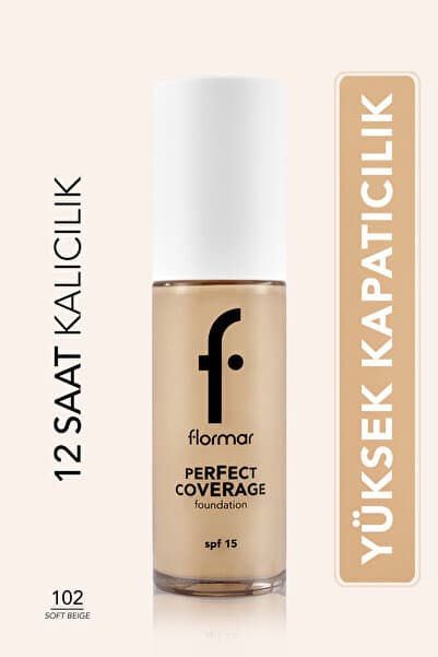 Flormar Perfect Coverage Yüksek Pigmentli & Yarı Parlak Bitişli SPF15 Fondöten