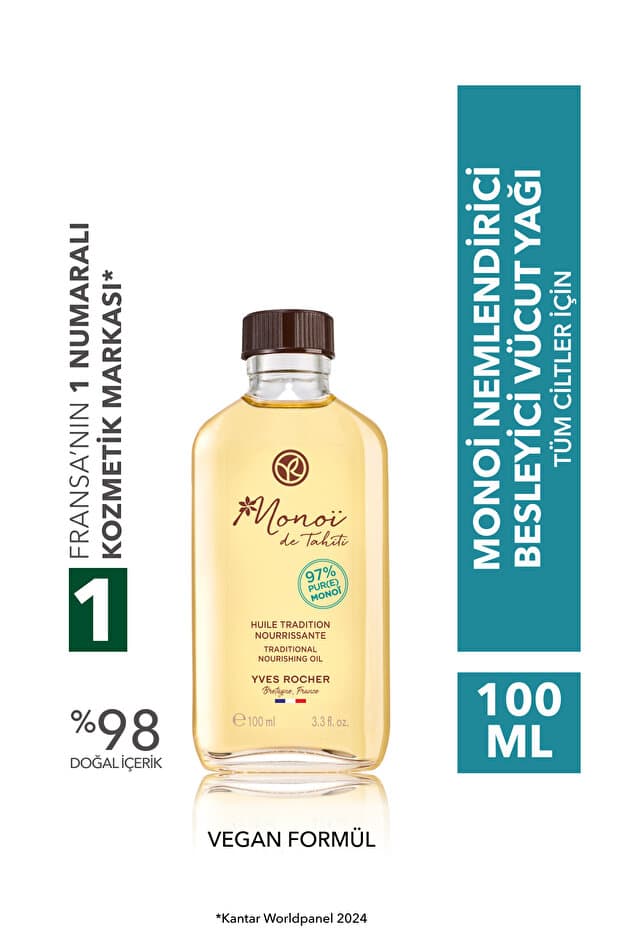 Yves Rocher Monoi Nemlendirici Besleyici Vücut Yağı-Tüm Ciltler-Monoi de Tahiti-Vegan-100ml