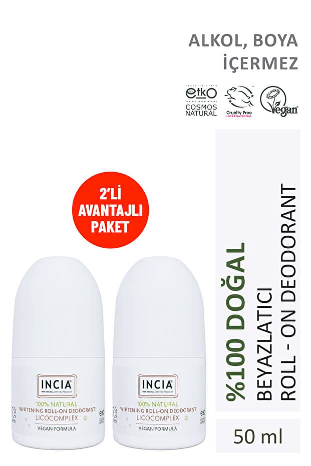 Incia Roll On Whitening Beyazlatıcı Doğal Roll-on Deodorant 50 mlx2 Yorumları