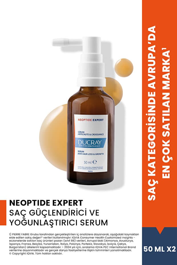 Ducray Neoptide Expert Saç Güçlendirici ve Yoğunlaştırıcı Serum 2x50 ml