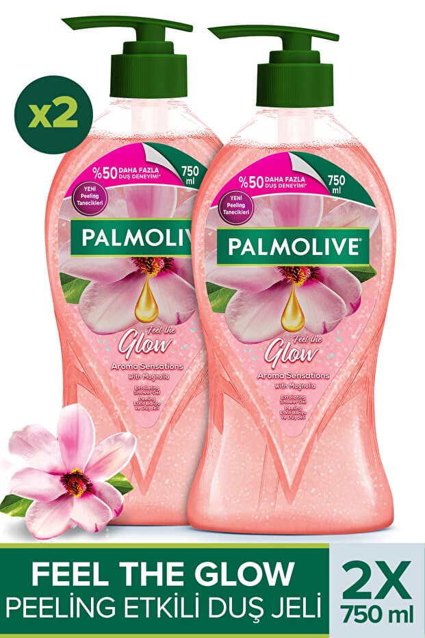 Palmolive Aroma Sensation Feel Glow Duş Jeli 750 ml x2 Vücut Şampuanı Banyo Jeli Vücut Bakımı Duş Bakım Jeli