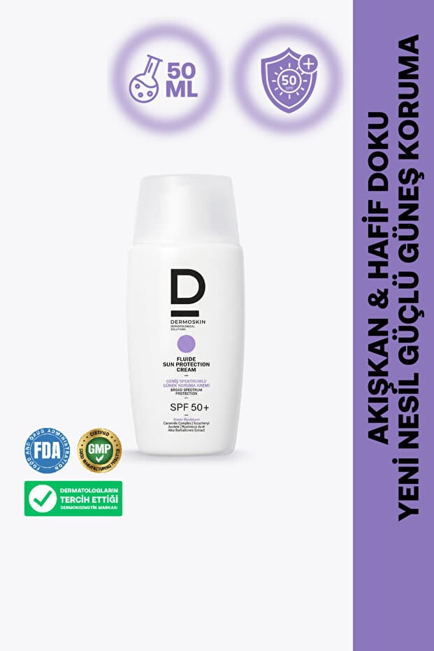 Dermoskin Sun Protection Fluide SPF 50+ Geniş Spektrum UVA/UVB Koruma