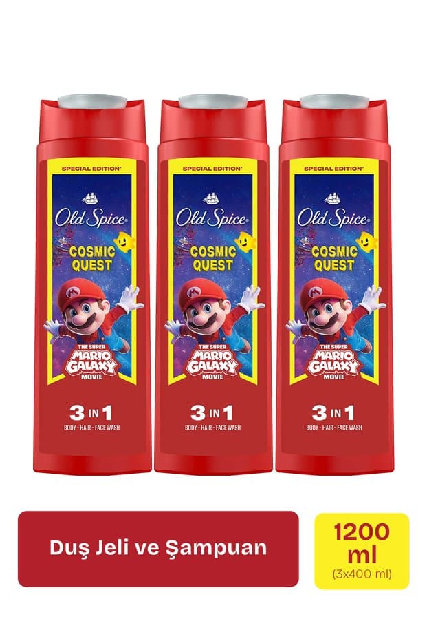 Old Spice Süper Mario 3’ü 1 Arada Duş Jeli ve Şampua 400 ml x3 Derinlemesine Temizlik - Fiyatı