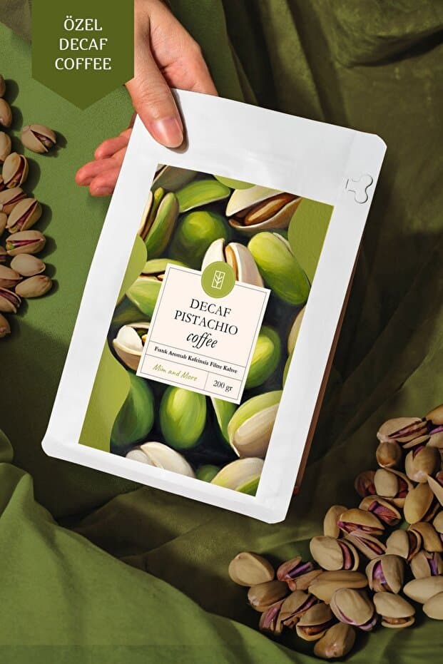 Mim and More Decaf Pistachio Coffee – Kafeinsiz Antep Fıstığı Aromalı Çekirdek Kahve 200 gr - Fiyatı