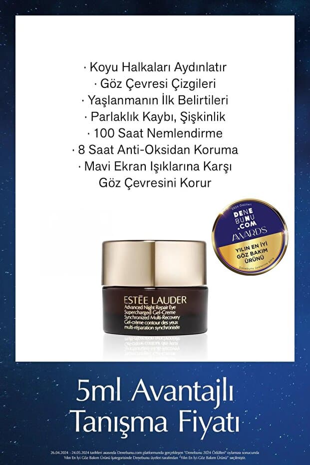 Estee Lauder Seyahat Boy Göz Kremi - Advanced Night Repair Supercharged Jel Göz Kremi 5ml