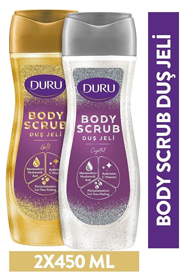 Duru Body Scrub Crystal & Gold Duş Jeli 2x450 Ml İkili Set