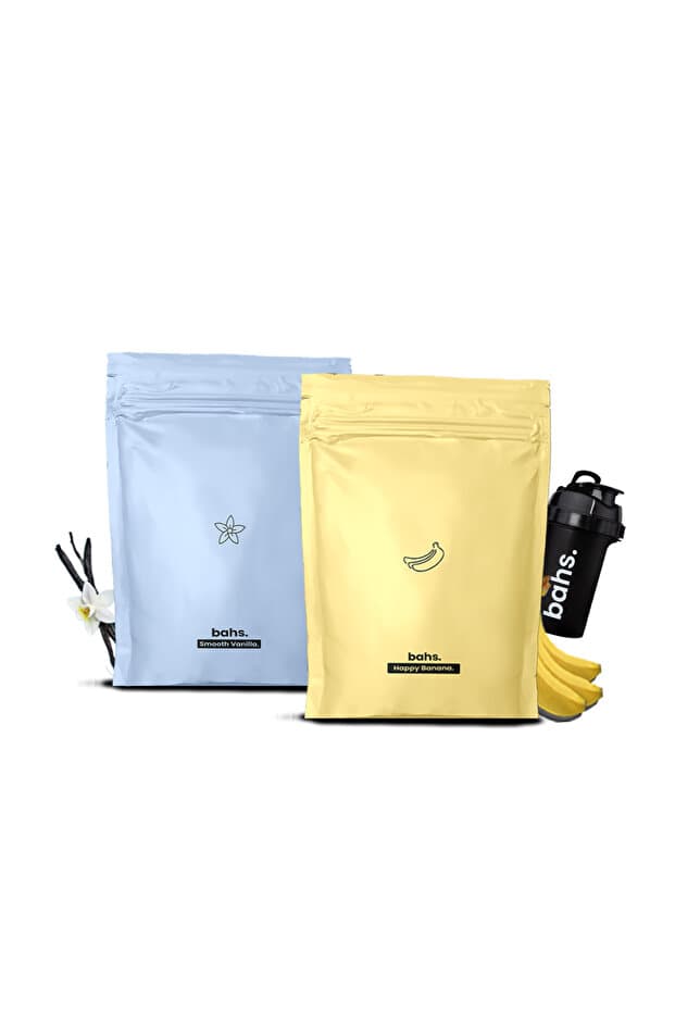 Bahs Proteinli Öğün Tozu | 1 Happy Banana 1 Smooth Vanilla | 1 Shaker Hediye!