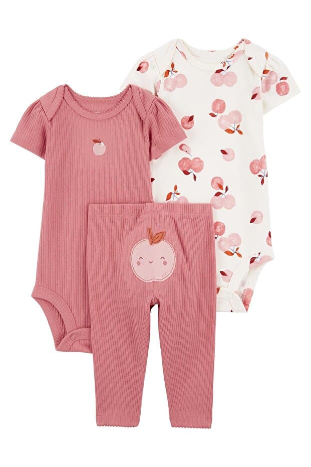 Carter's Kız Bebek Body Pantolon Set 3'lü Paket