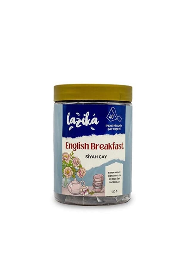 LAZİKA English Breakfast Siyah Çay 40'lı PLA Piramit Poşet (120 g) - Güçlü ve Dengeli Harman