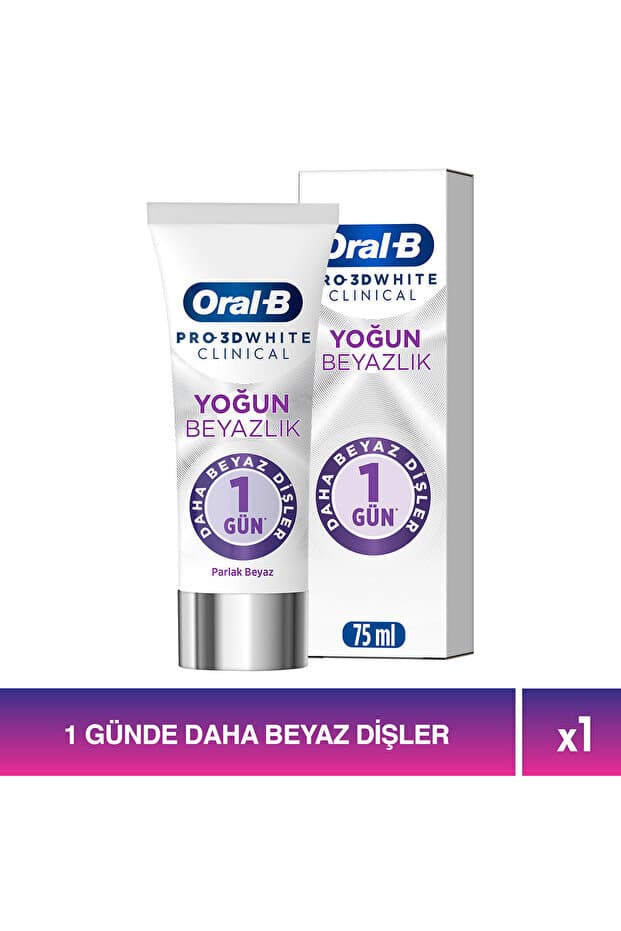 Oral-B Pro 3D White Clinical Yoğun Beyazlık Parlak Beyaz Diş Macunu 75 ml