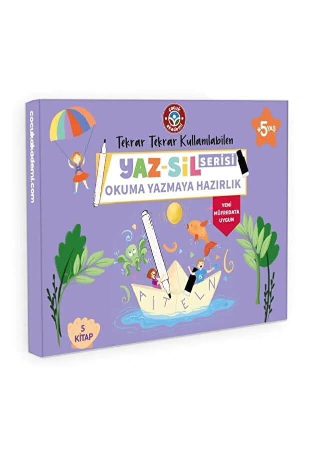 Çocuk Akademi Okula Dönüş Yaz Sil Serisi Okuma Yazmaya Hazırlık Seti Yeni Müfredat