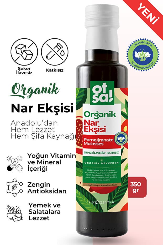 Greenlabel Otsa Doğal Organik Nar Ekşisi 350 gr | Katkısız, Glikozsuz, Yoğun Kıvam