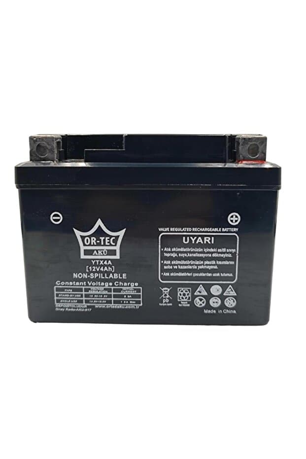 Ortec 12V 4Ah (YTX4A-BS) Motosiklet Aküsü