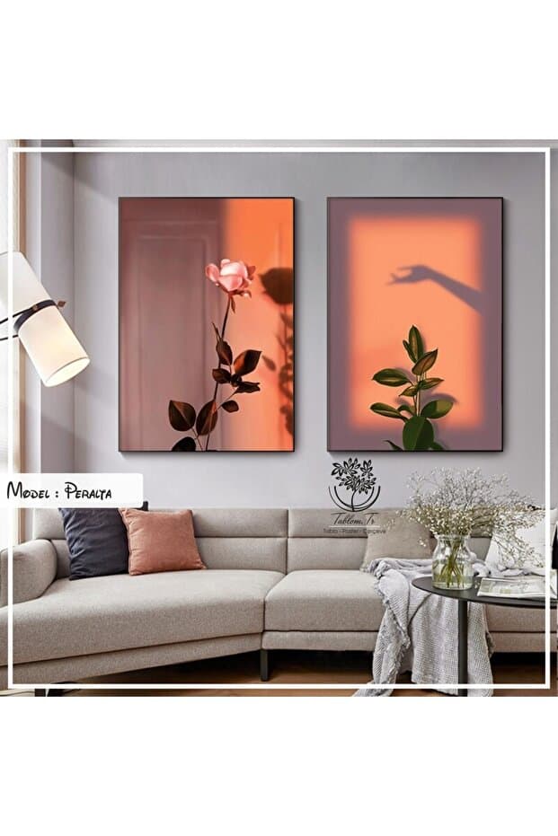Tablomtr Metal Çerçeveli Gerçek Camlı Tablo Peralta 2 Li Set