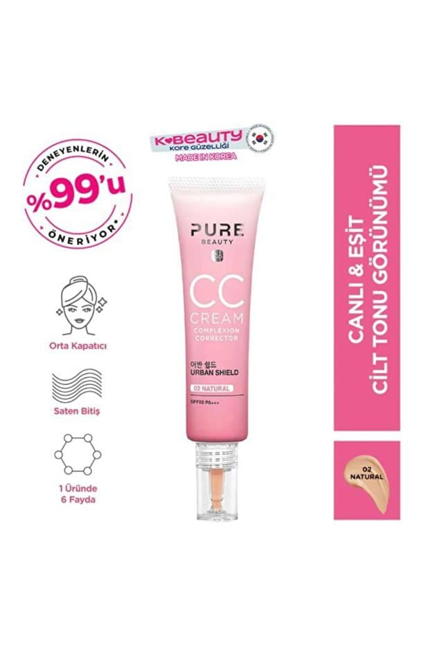 Pure Beauty CC Cream Natural SPF 50 Pa +++ 30 ml Fiyatı, Yorumları